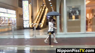 NipponPissTV.com - Japanese teen peeing until the whole floor is wet in public restroom