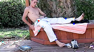 TwinkUndie.com - Mark's woodland undie strip and intense jerk off session