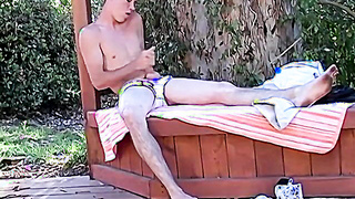 TwinkUndie.com - Mark's woodland undie strip and intense jerk off session