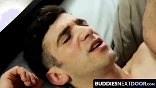 BuddiesNextDoor.com - Andy chokes on Darin's cock and fingers his tight asshole