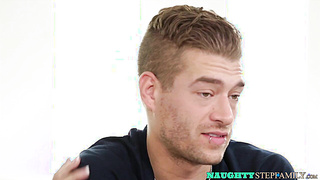 Stepmother receives mouthful of cum after rough fucking