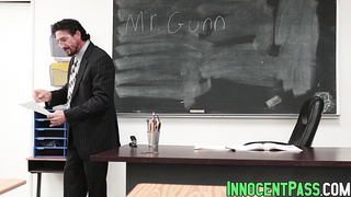 [censored] slut Jade Amber bent over and fucked by principal