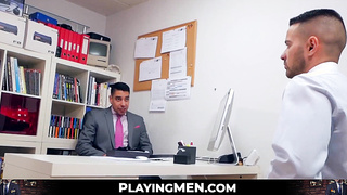 PlayingMen.com - Classy men Salvador Mendoza and Robbie Rojo fuck hard with intense desire