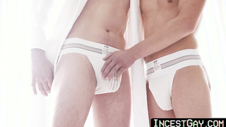 [censored]Gay.com - Gay teen stepson teased with handjobs and pounded bare by daddy