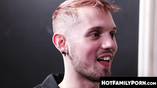 HotFamilyPorn.com - Skinny stud drilled hard by horny stepdad at office desk