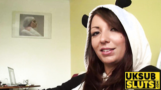 UKSubSluts.com - Sexy girl's natural tits and hot pussy destruction delight