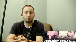 JoeSchmoeXXX.com - Slim straight guy experiments with his first gay blowjob