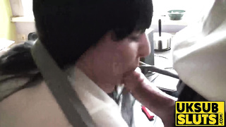 UKSubSluts.com - Big ass MILF's huge tits and rough penetration on floor