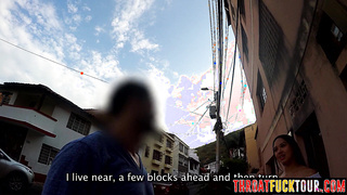 Petite Marcela sucked big white dick