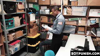 BoyPunish.com - Tattooed ebony thief's hard, raw barebacking by a horny, dominant security guard