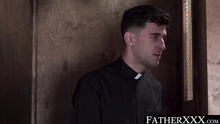 FatherXXX.com - Priest confesses his lust, sucks twink off, and mounts him for a raw ride