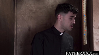 FatherXXX.com - Priest confesses his lust, sucks twink off, and mounts him for a raw ride