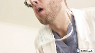 Trans cummer gives professional doctor probing
