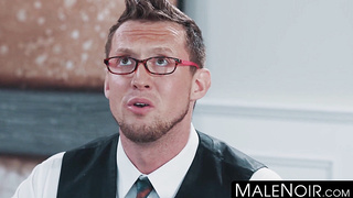 MaleNoir.com - Handsome businessman gets his ass plowed by young hunky black stud hard