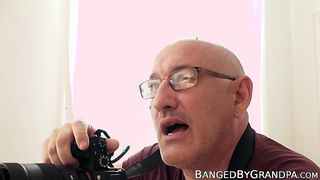 Naughty teenager drains all the cum out of grandpa