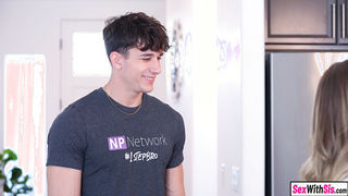 Tiny teen and bestie fuck hung stepbro