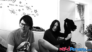 Busty hottie Liz Rainbow wears hot lingerie and cocksucks