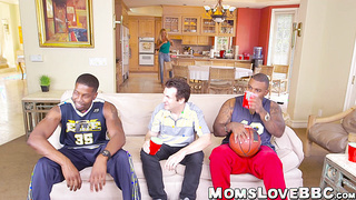 Big breasted MILF smashed by black basketball players