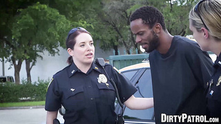 Busty police officers IR banged in the middle of the street