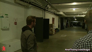 Bound guy anal fucked by shemale domme