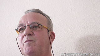 Ugly and fat grandpa fucks tight and beautiful babe doggy