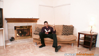 Cozy home turns into a fuck arena with hot brunette teen