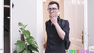 Bondage teen Sybil rides stepbrother hard reverse cowgirl