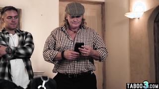 MILF stepmom fucks next to resting hubby