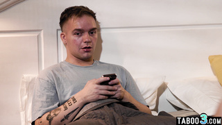 MILF stepmom fucks next to resting hubby