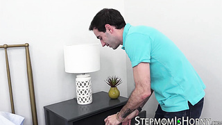 Stepmother with big boos Rachael Cavalli pleases her stepson