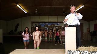 Kinky brunette gives passionate oral in intense foursome