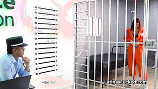 Latina inmate bends over for guards big cock