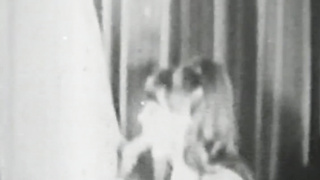 Retro babe sucks big dick before it smashes her hairy pussy