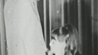 Retro babe sucks big dick before it smashes her hairy pussy