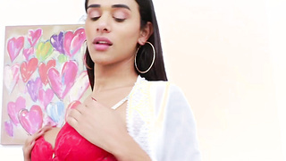 Hot tbabe Julia Alves wears her sexy lingerie in hot solo