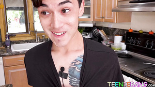 Big tits teen Arietta Adams rides stepbrothers cock after BJ