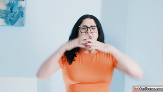 Shemale yoga turn into an anal threesome