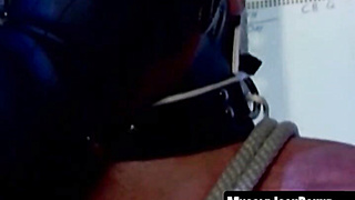 MuscleJockBound.com - BDSM whipping session for an incredibly buff hunk in a dark and erotic dungeon