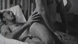 Classic MILF sucks dick before doggystyle retro fucking