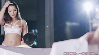 Classy dykes Dani Daniels and Raven Rockette lick each other