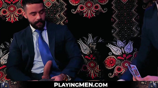 PlayingMen.com - Classy executives enjoy sloppy oral sex after playing cards with heated desire