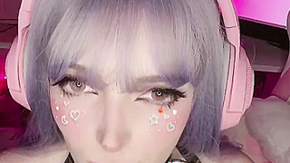 Leaked OnlyFans - Busty Teen Amber Kawaii Slips A Tentacle Dildo Into Her Tight Pussy