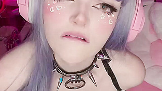 Leaked OnlyFans - Busty Teen Amber Kawaii Slips A Tentacle Dildo Into Her Tight Pussy