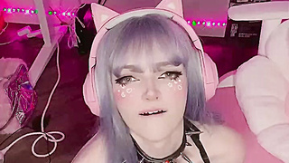 Leaked OnlyFans - Busty Teen Amber Kawaii Slips A Tentacle Dildo Into Her Tight Pussy