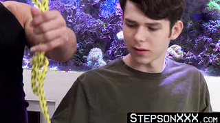 Twink Dakota Lovell handcuffed and dominated by Armando de Armas