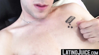 Asking my good looking roommate Arthur Joseph to ride my cock until he cums