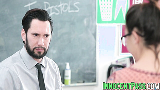 Slutty Geneva King shows her special skill to her teacher