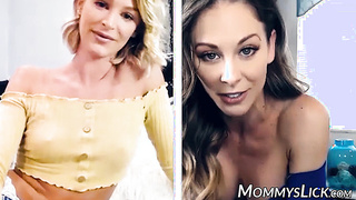 Blonde MILF Cherrie DeVille rubs pussy for her stepdaughter