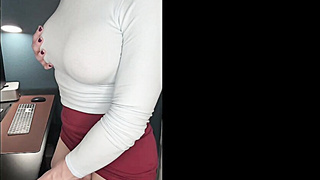 Dirty talk with Lucy Hart strokes her hard cock arousing you beyond belief