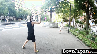 BoyzJapan.com - Badminton playing Asian twink bounces on cock after blowjob